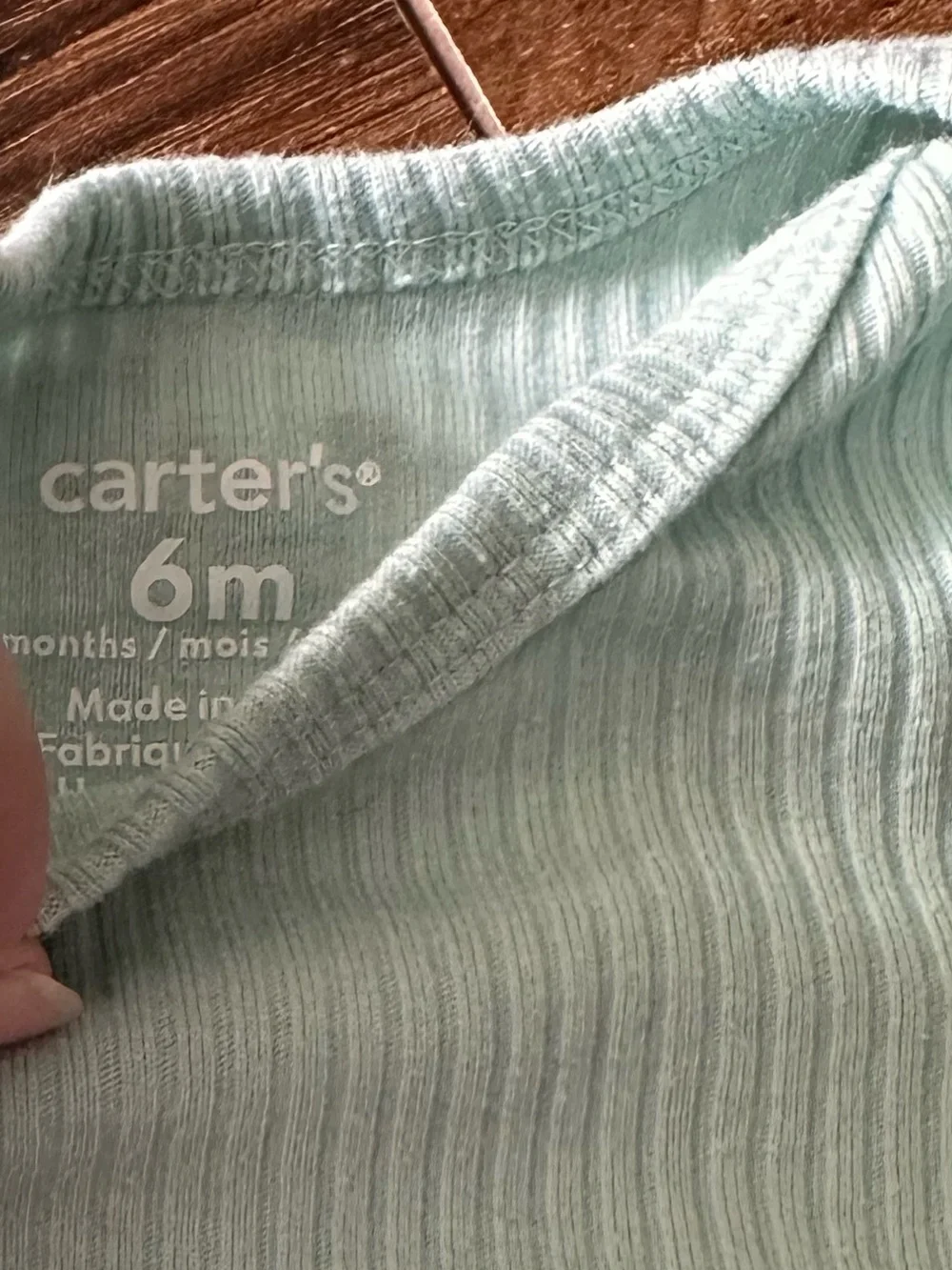 Carters 6 months ribbed long sleeve onesie